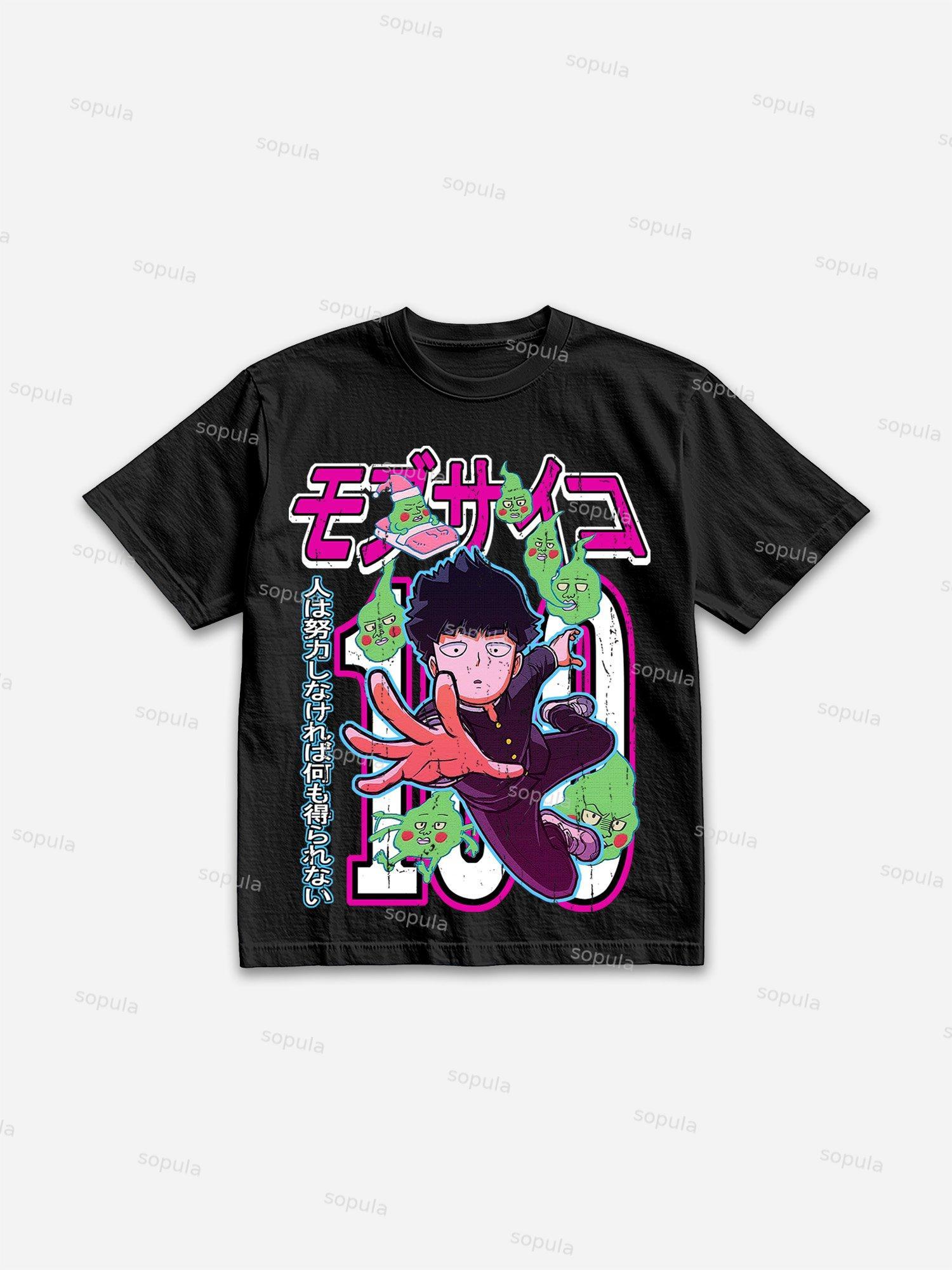 Magic Mob Anime Print Cotton Graphic Tees Product Image