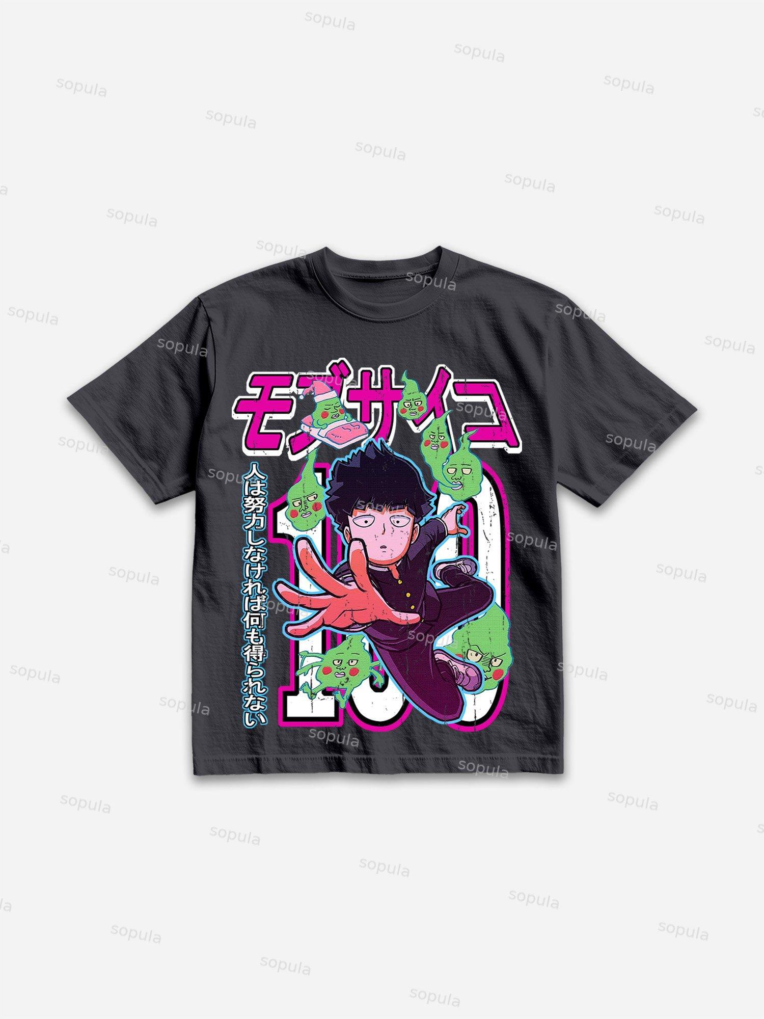 Magic Mob Anime Print Cotton Graphic Tees Product Image