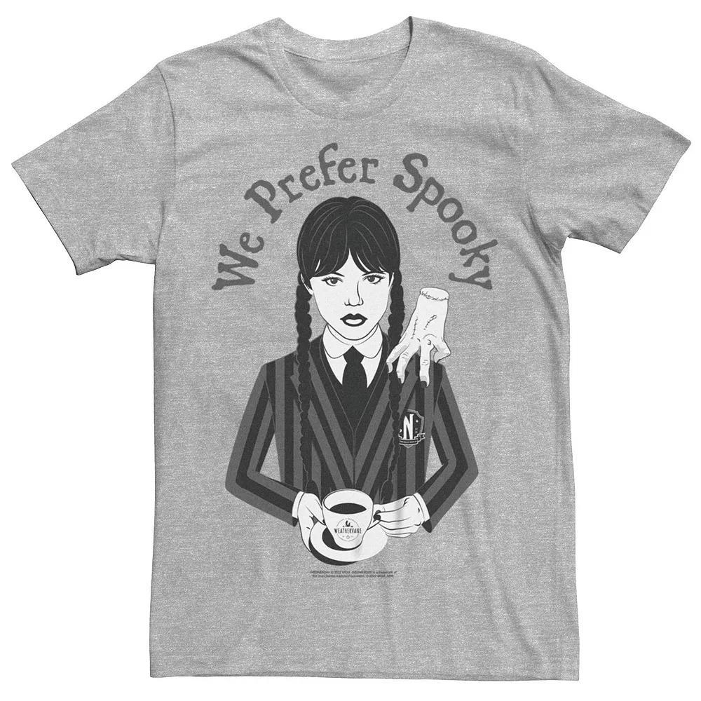 Men's Wednesday We Prefer Spooky Tee, Size: Large, Athletic Grey Product Image