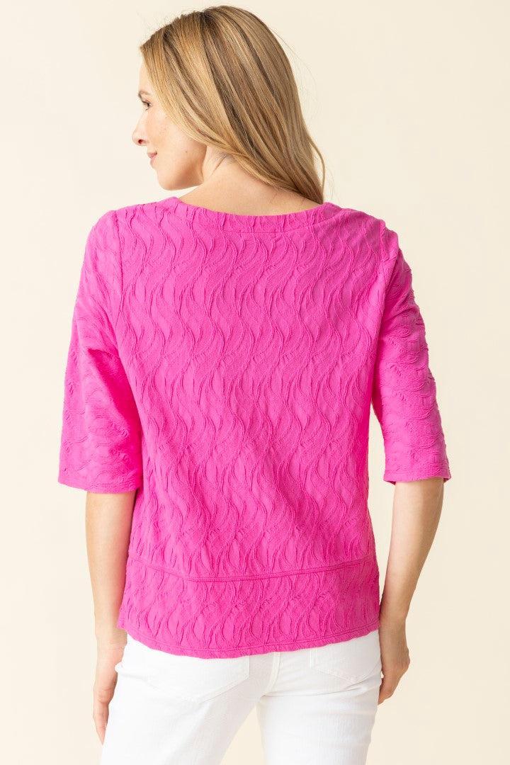 Hot Pink V-Neck Top Product Image