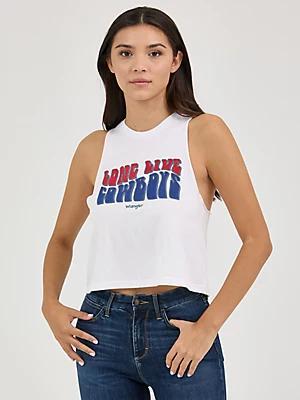 Women's Wrangler Festival Crop Graphic Tank in Antique White Product Image
