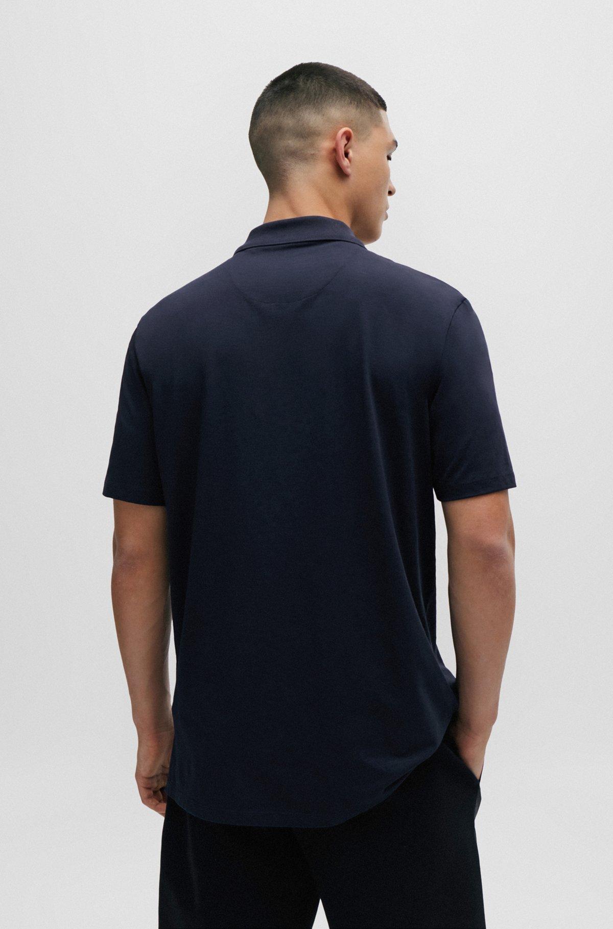 Cotton-blend polo shirt with zip placket Product Image