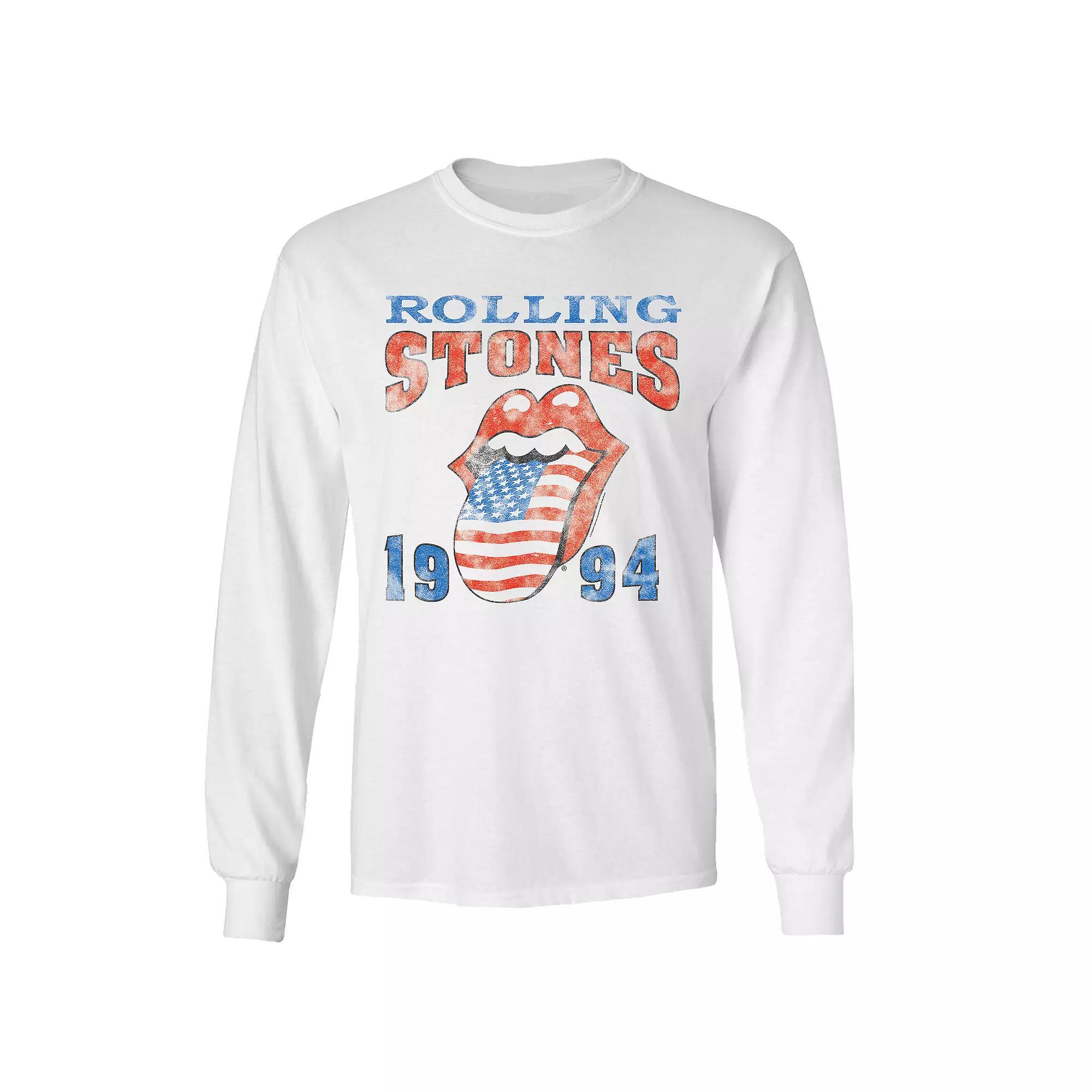 Men's Rolling Stones 94 Bootleg Long Sleeve Tee, Size: XXL, White Product Image