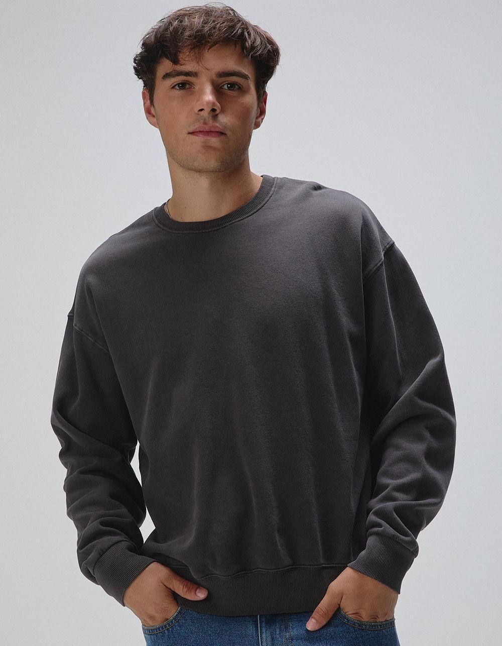 RSQ Mens Washed Oversized Crewneck Sweatshirt - TEAL GREEN Product Image
