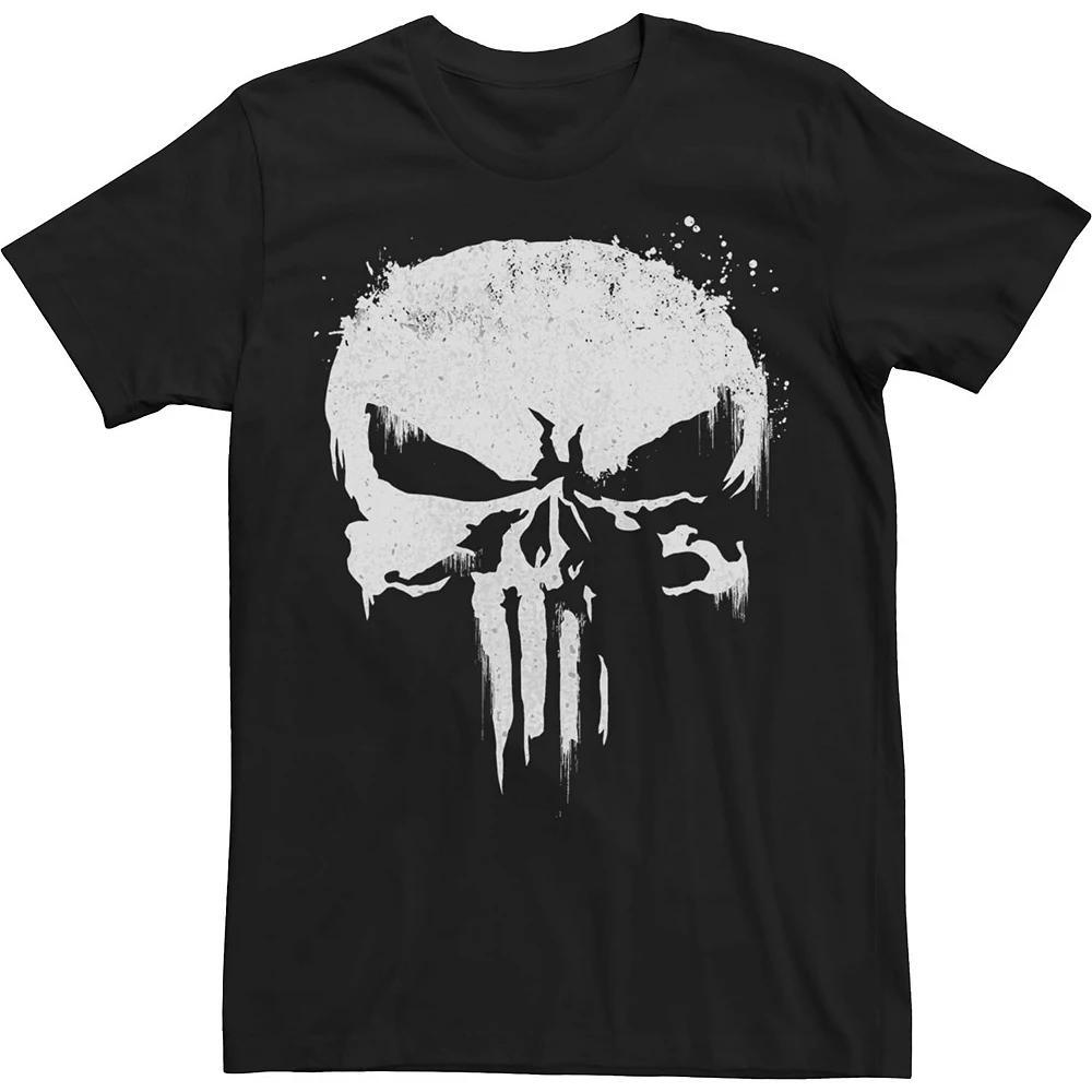 Big & Tall Marvel Punisher White Paint Splatter Skull Tee, Men's, Size: 3XL, Black Product Image