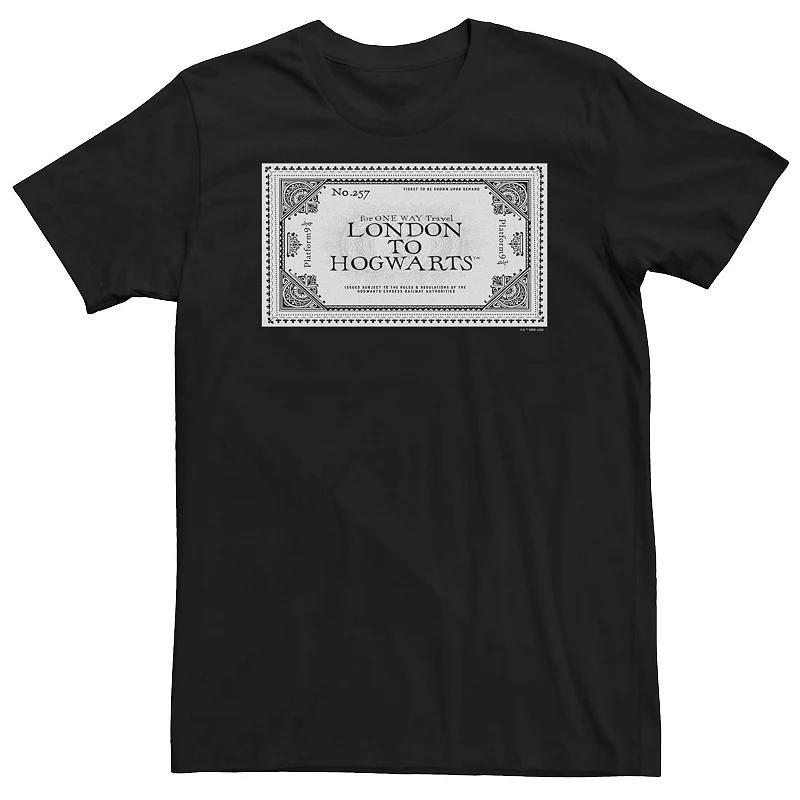 Big & Tall Harry Potter Deathly Hallows 2 Ticket London To Hogwarts Tee, Men's, Size: 3XL Tall, Black Product Image