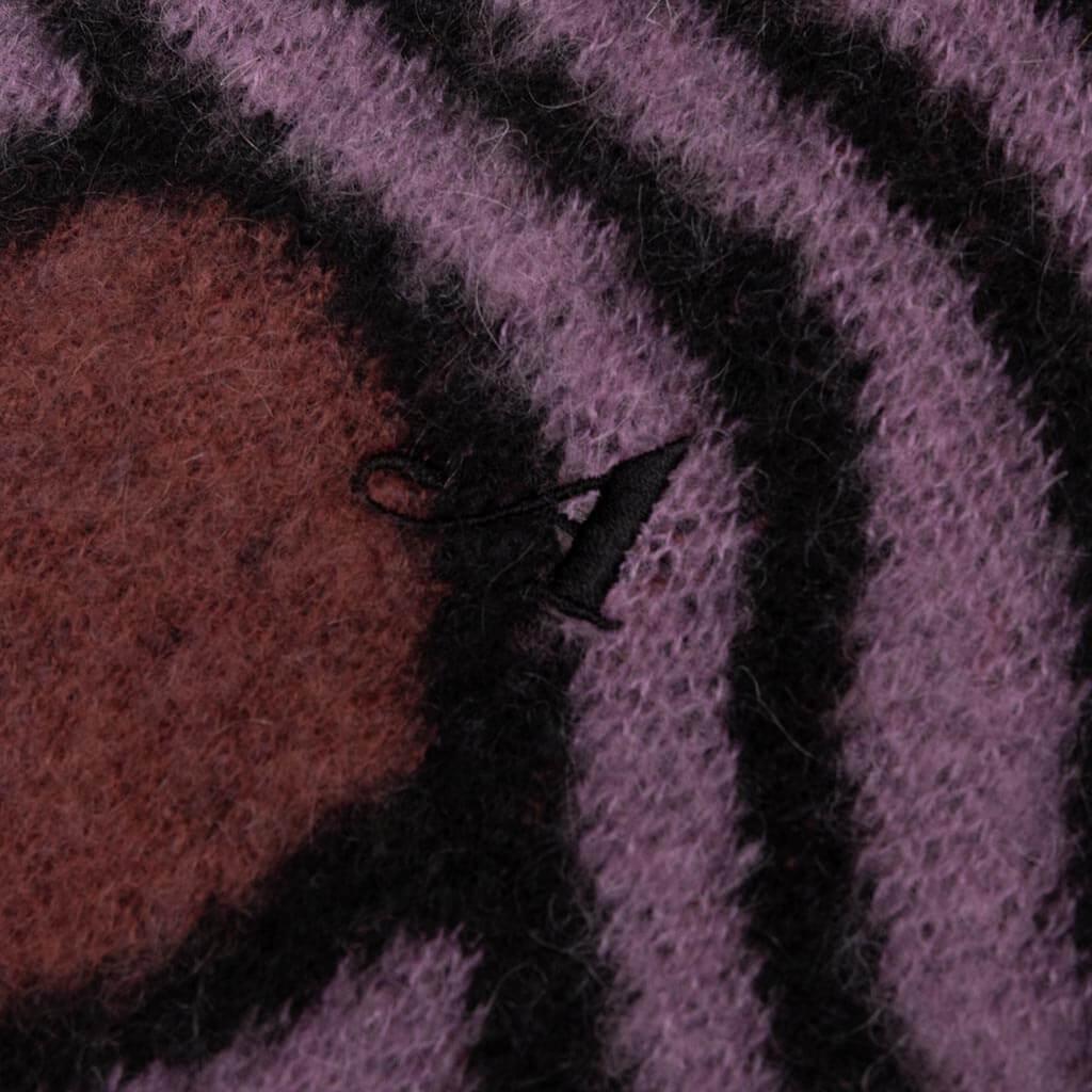 Wavy Jacquard Mohair Cardigan - Pink/Rust Male Product Image