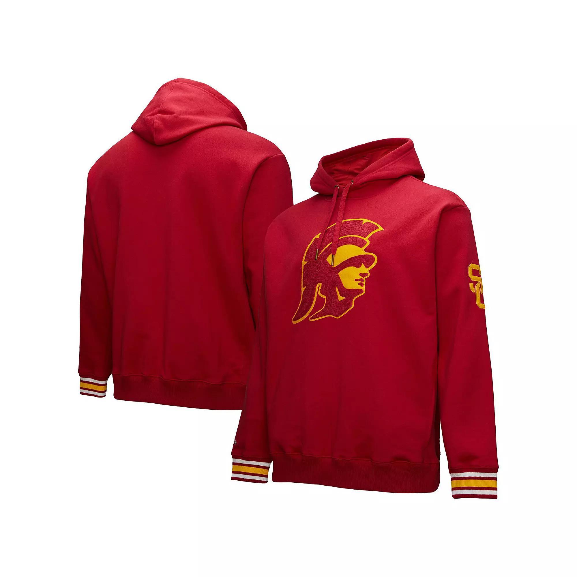 Men's Mitchell & Ness Cardinal USC Trojans Chainstich Fleece Pullover Hoodie, Size: 2XL, Red Product Image
