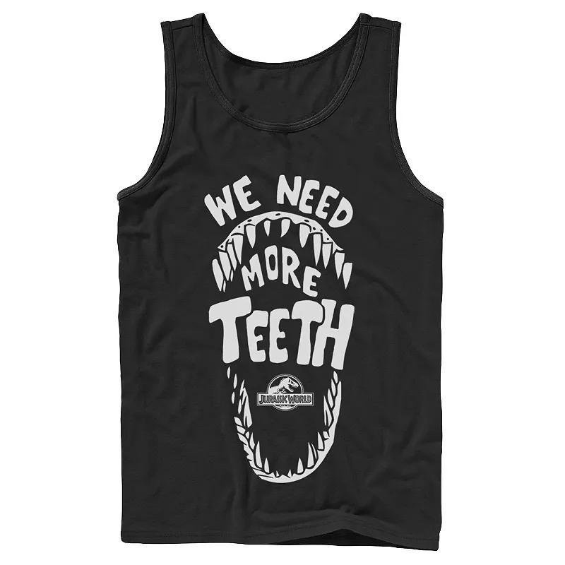Men's Jurassic World We Need More Teeth Graphic Tank Top, Size: Small, Grey Product Image