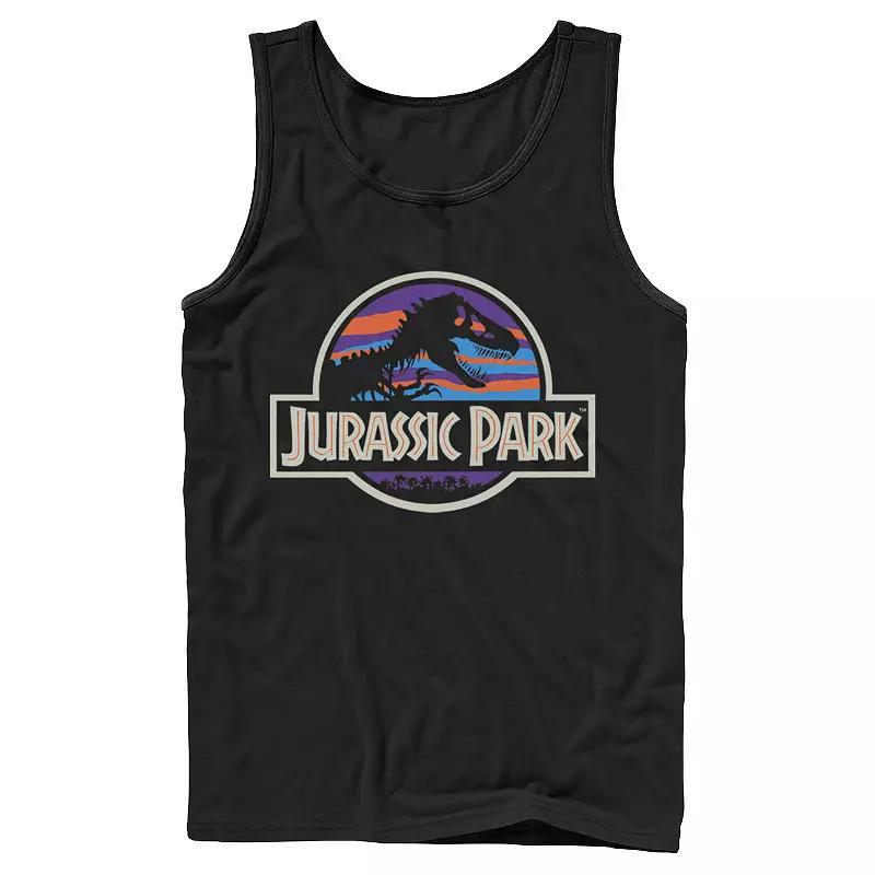 Men's Jurassic Park Abstract Color Logo Tank Top, Size: XL, Black Product Image