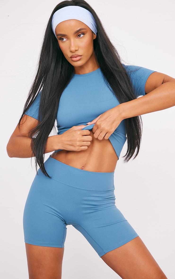 Petrol Ultimate Sculpt Longline Short Sleeve Gym Top Product Image