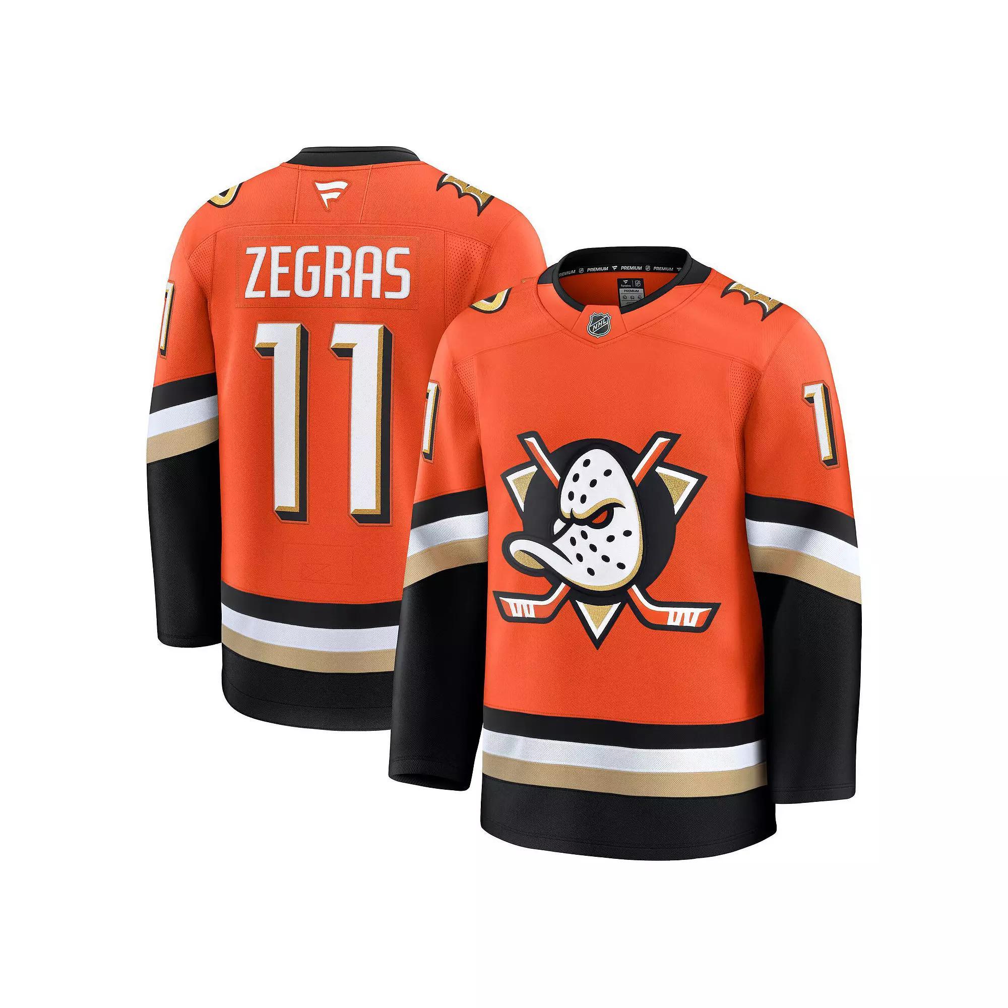 Men's Fanatics Trevor Zegras Orange Anaheim Ducks Home Premium Jersey, Size: 50, Dks Orange Product Image