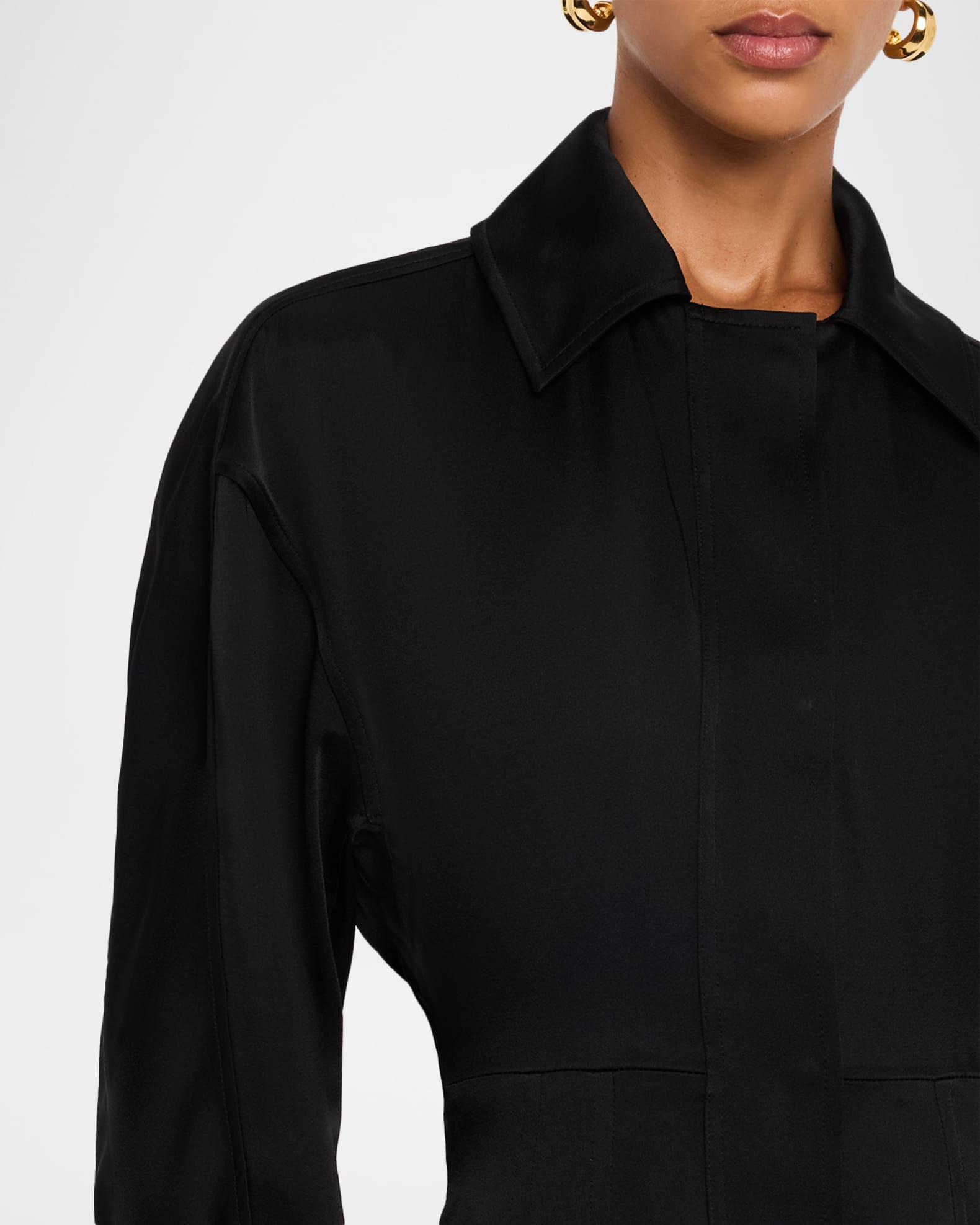 Fluid Satin Cinched Straight-Leg Jumpsuit Product Image