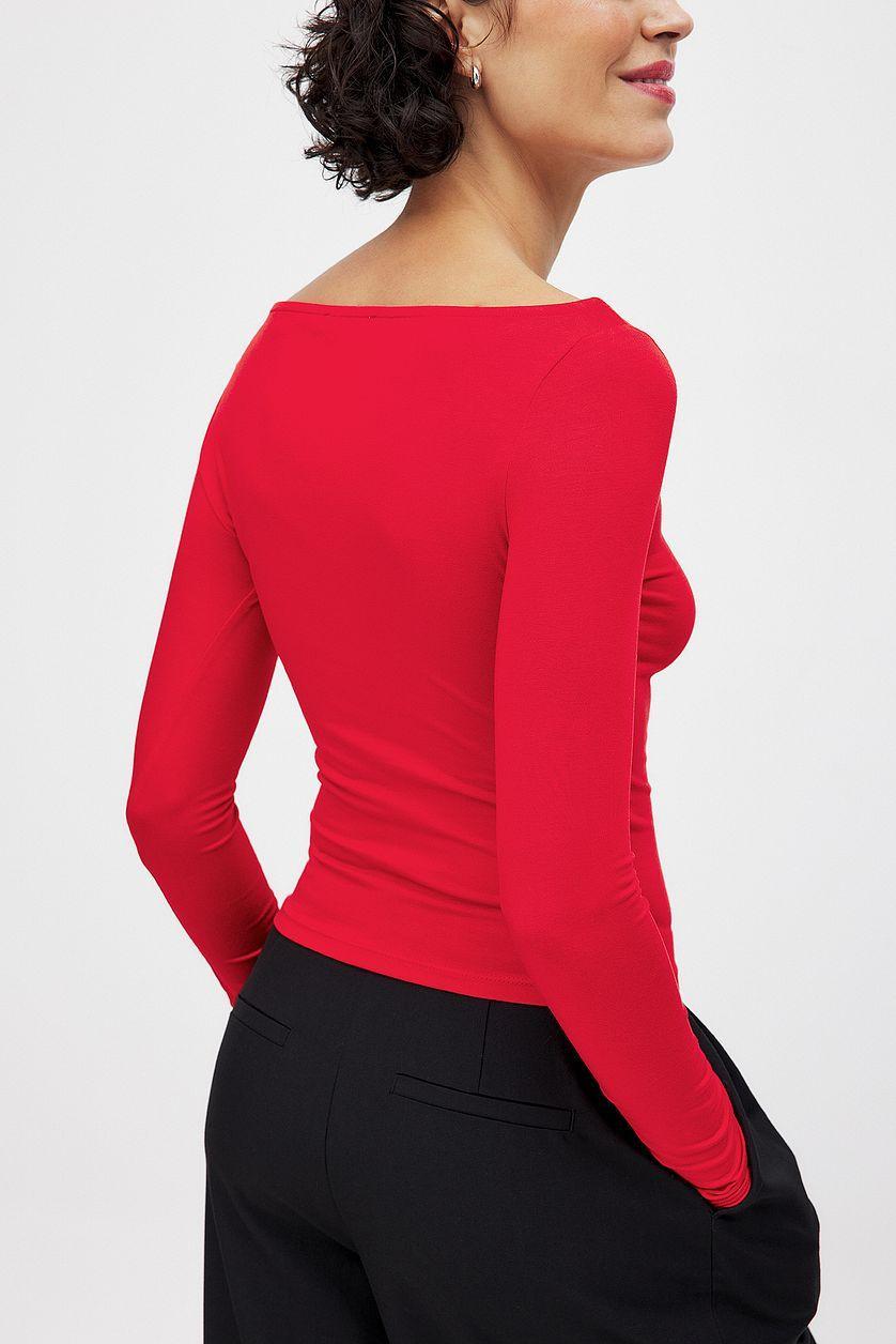 Boat Neck Long Sleeve Top Product Image