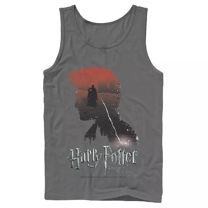 Men's Harry Potter Deathly Hallows Voldemort Silhouette Fill Tank Top, Size: Small, Grey Product Image