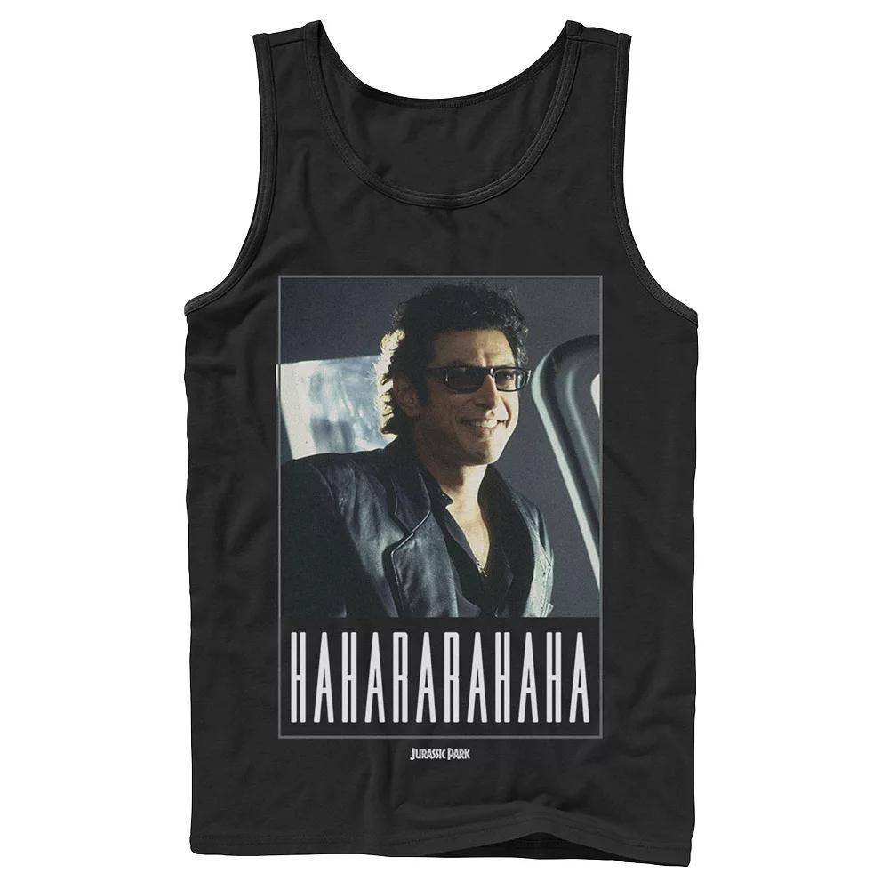 Men's Jurassic Park Ian Malcolm Hahararahaha Tank Top, Size: Large, Black Product Image