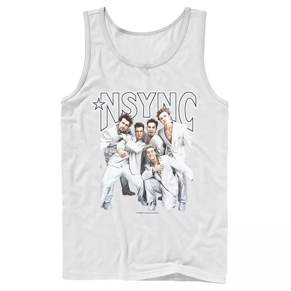 Men's Nsync Group Shot Portrait Tank Top, Size: Large, White Product Image