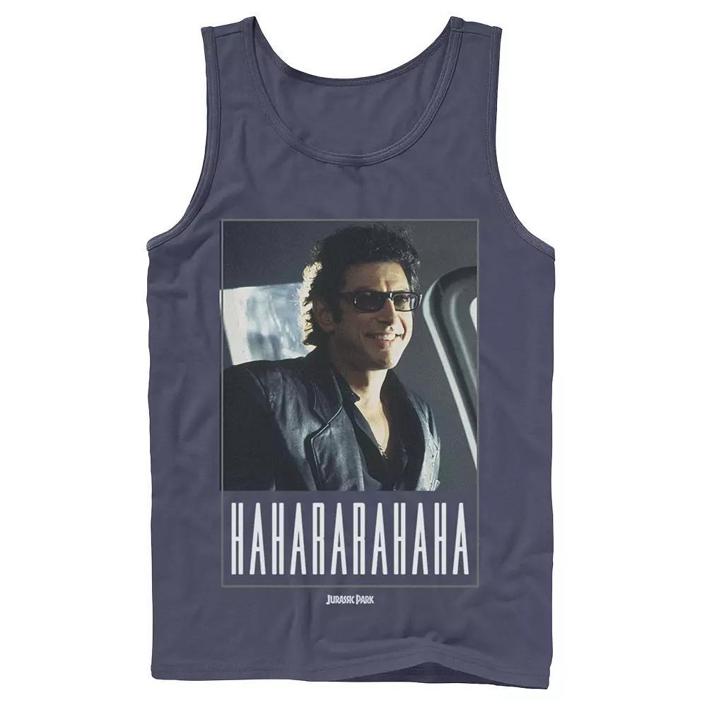 Men's Jurassic Park Ian Malcolm Hahararahaha Tank Top, Size: Small, Grey Product Image