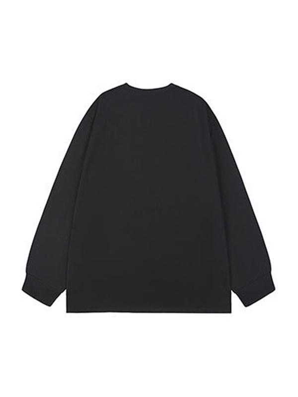 Men's Letter Ghost Print Sweatshirt Product Image