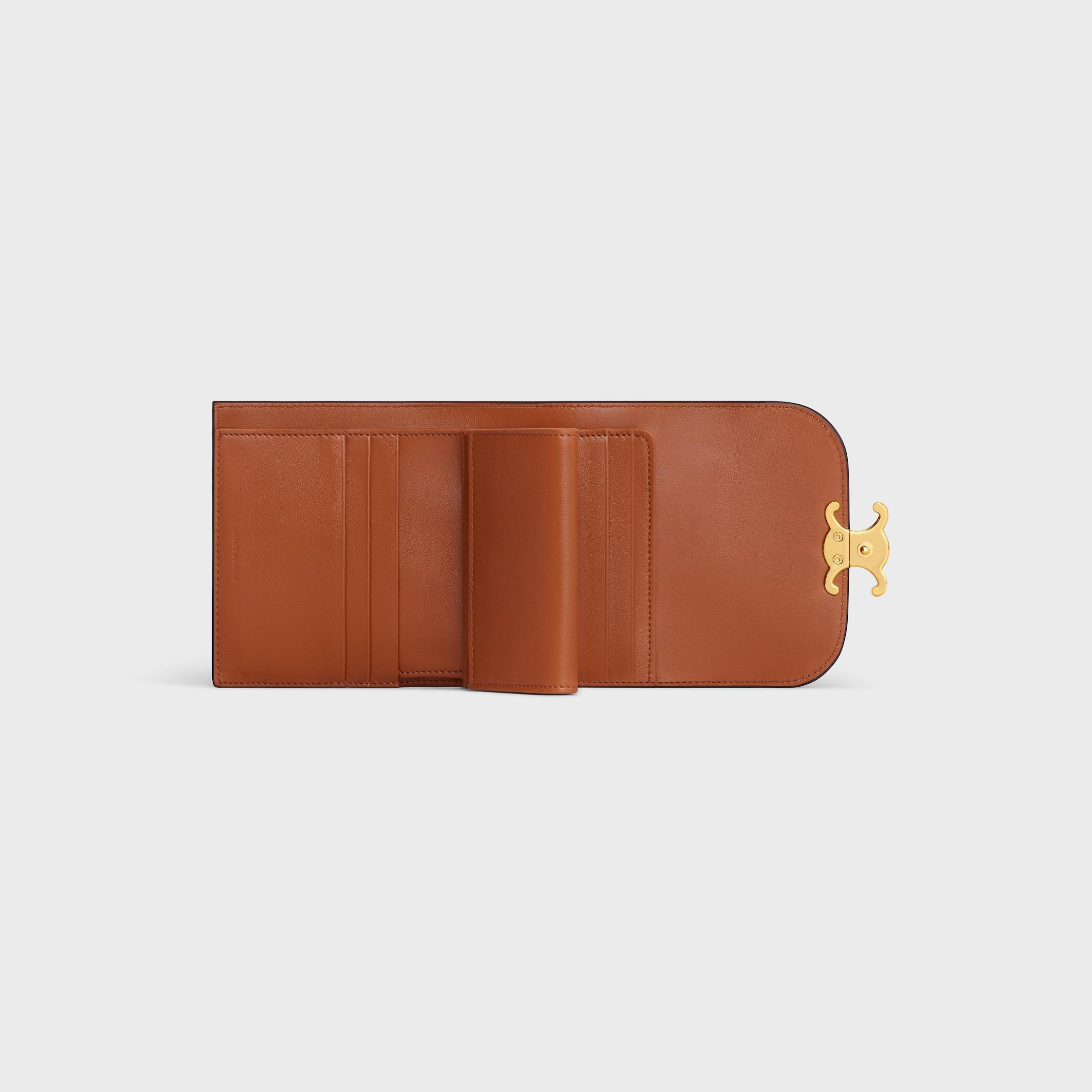 Small Flap Wallet TRIOMPHE IN textile and calfskin Product Image