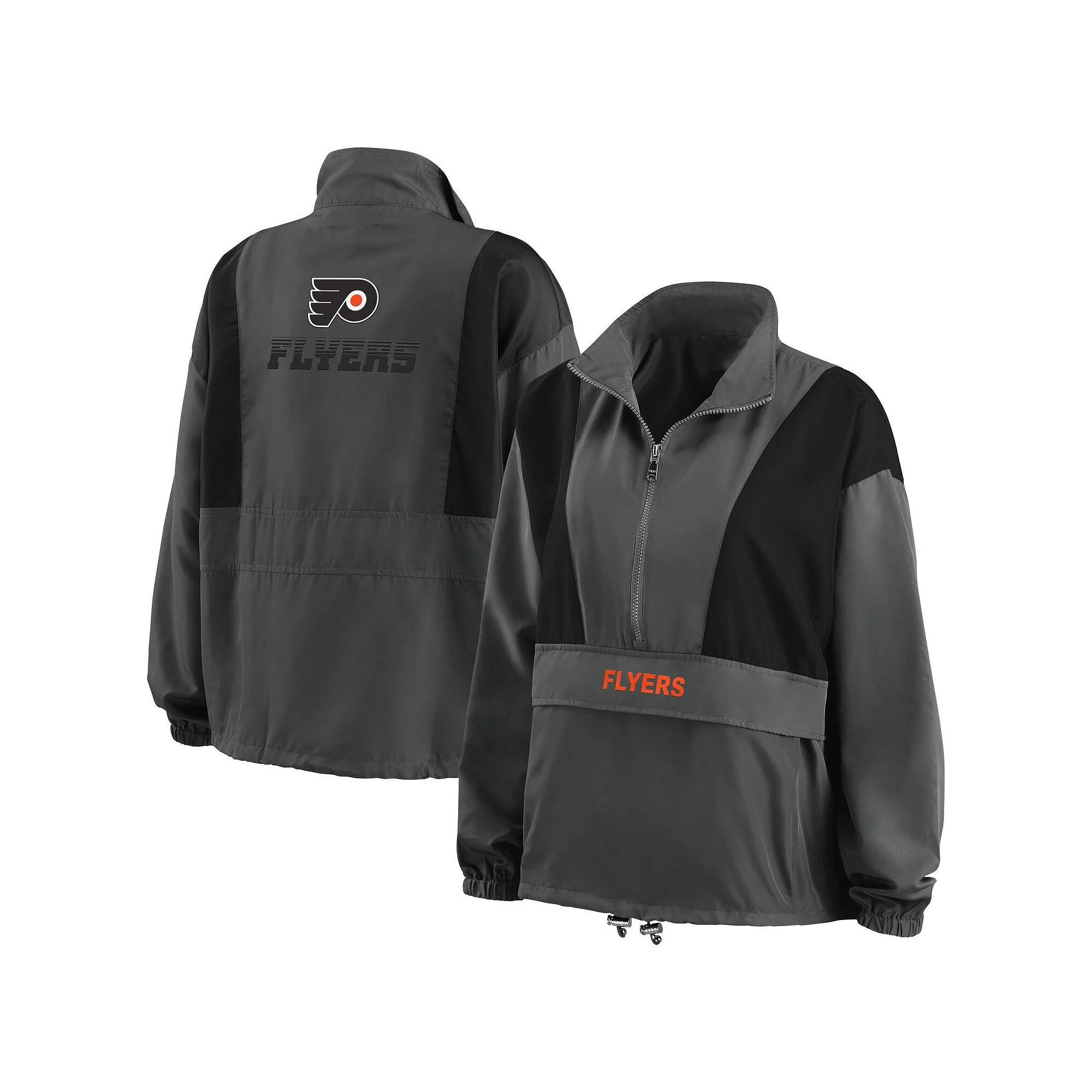 Women's WEAR by Erin Andrews Charcoal Boston Red Sox Packable Half-Zip Jacket, Size: XL Product Image