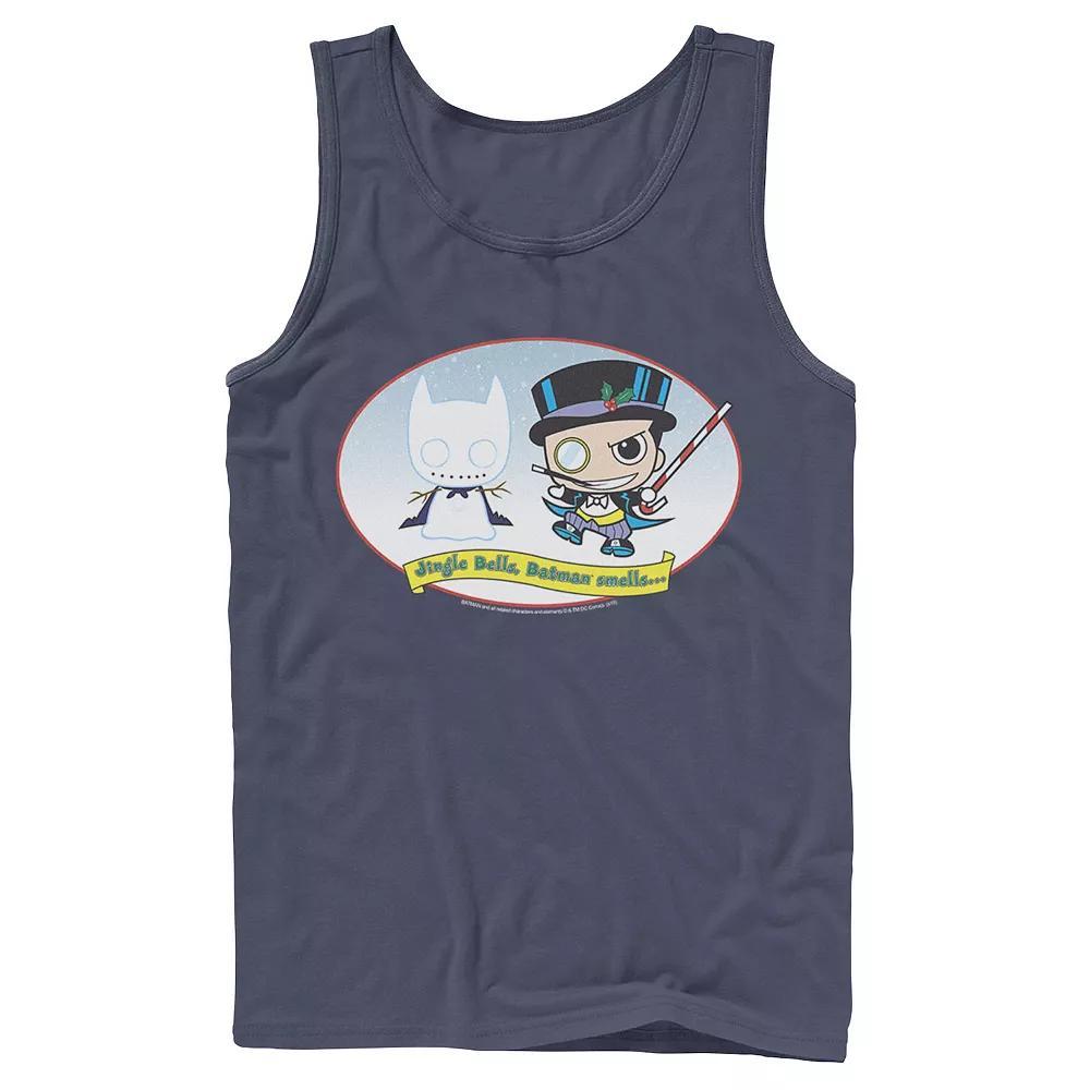 Men's DC Comics The Penguin Jingle Bells Batman Smells Christmas Tank Top, Size: Large, White Product Image