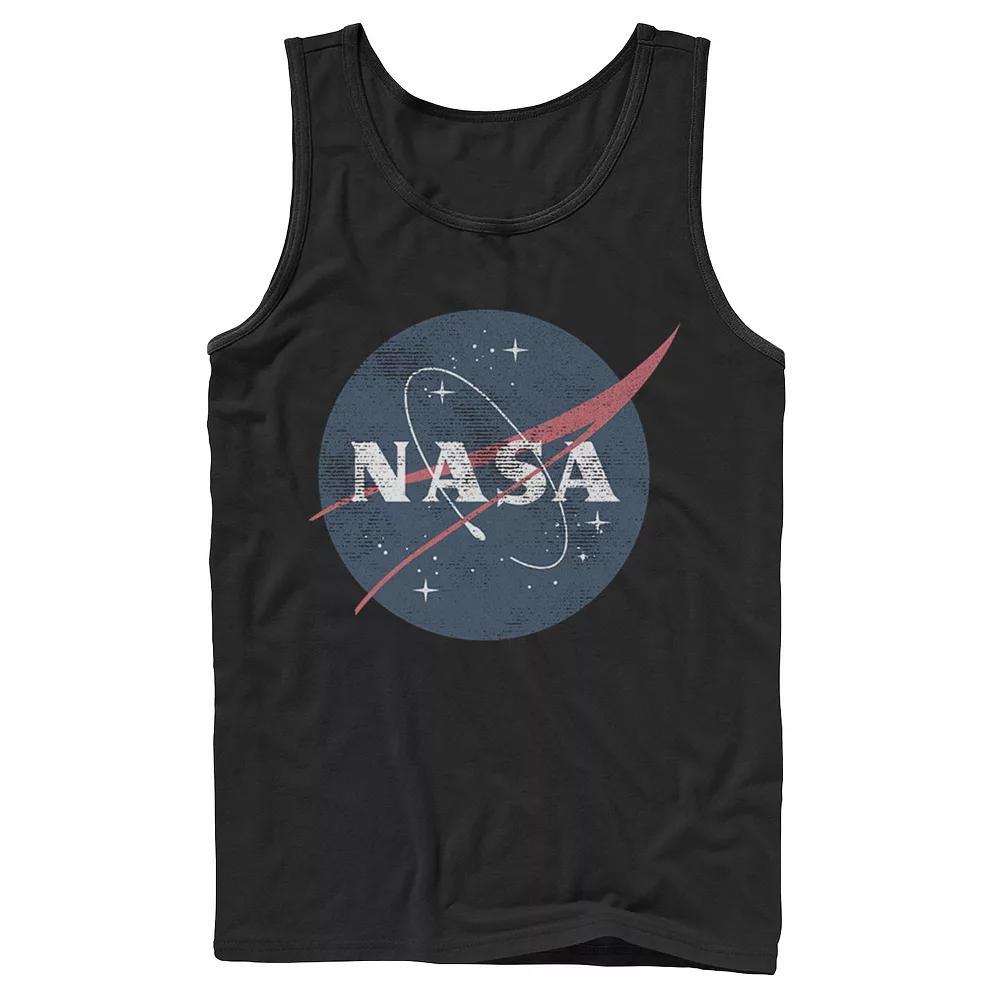 Men's NASA Distressed Simple Circle Logo Graphic Tank Top, Size: Large, Black Product Image