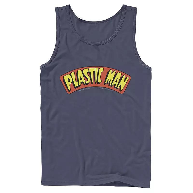 Men's DC Comics Plastic Man Text Logo Poster Tank Top, Size: Small, Blue Product Image