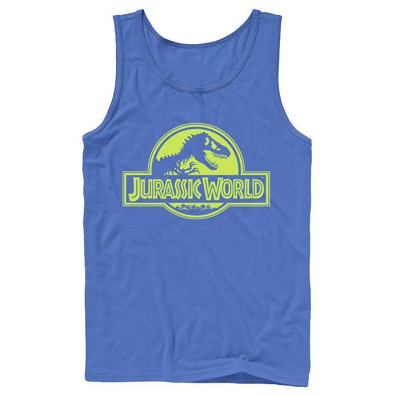 Men's Jurassic World Neon Logo Tank Top, Size: XL, Black Product Image