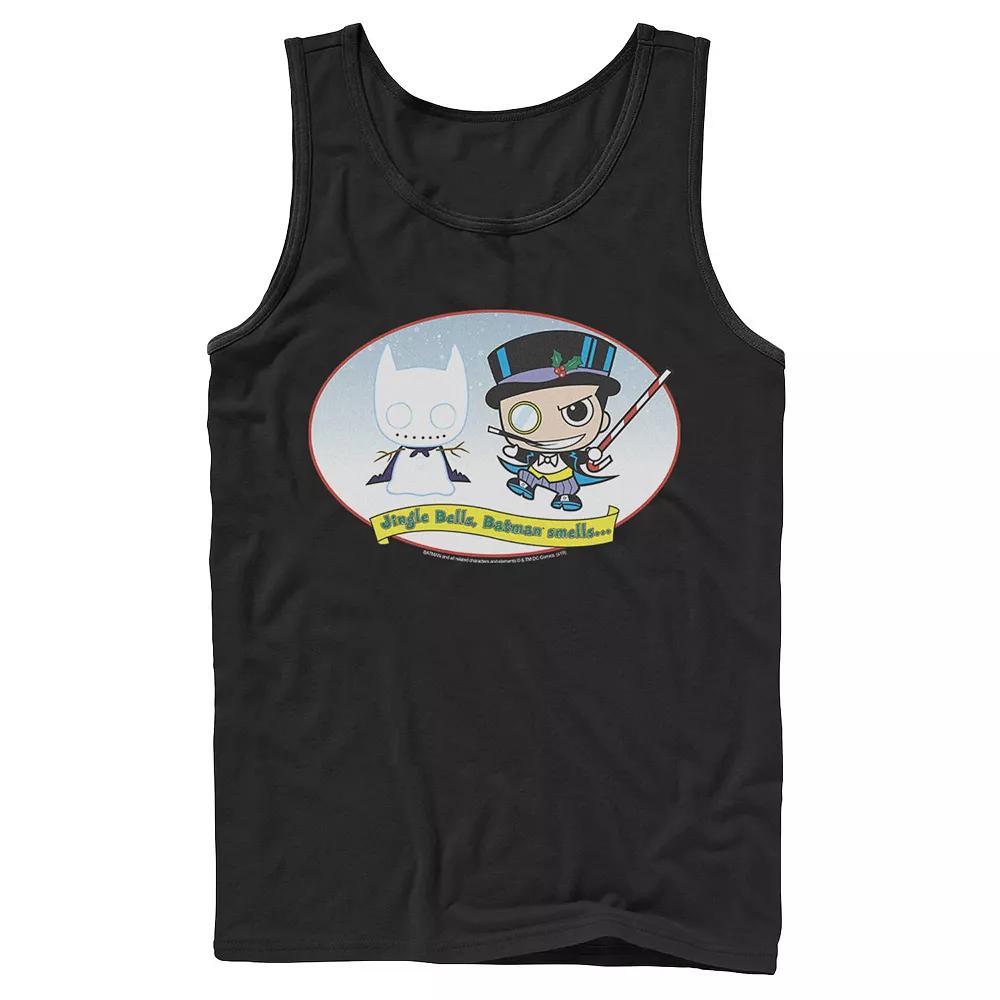 Men's DC Comics The Penguin Jingle Bells Batman Smells Christmas Tank Top, Size: Large, White Product Image