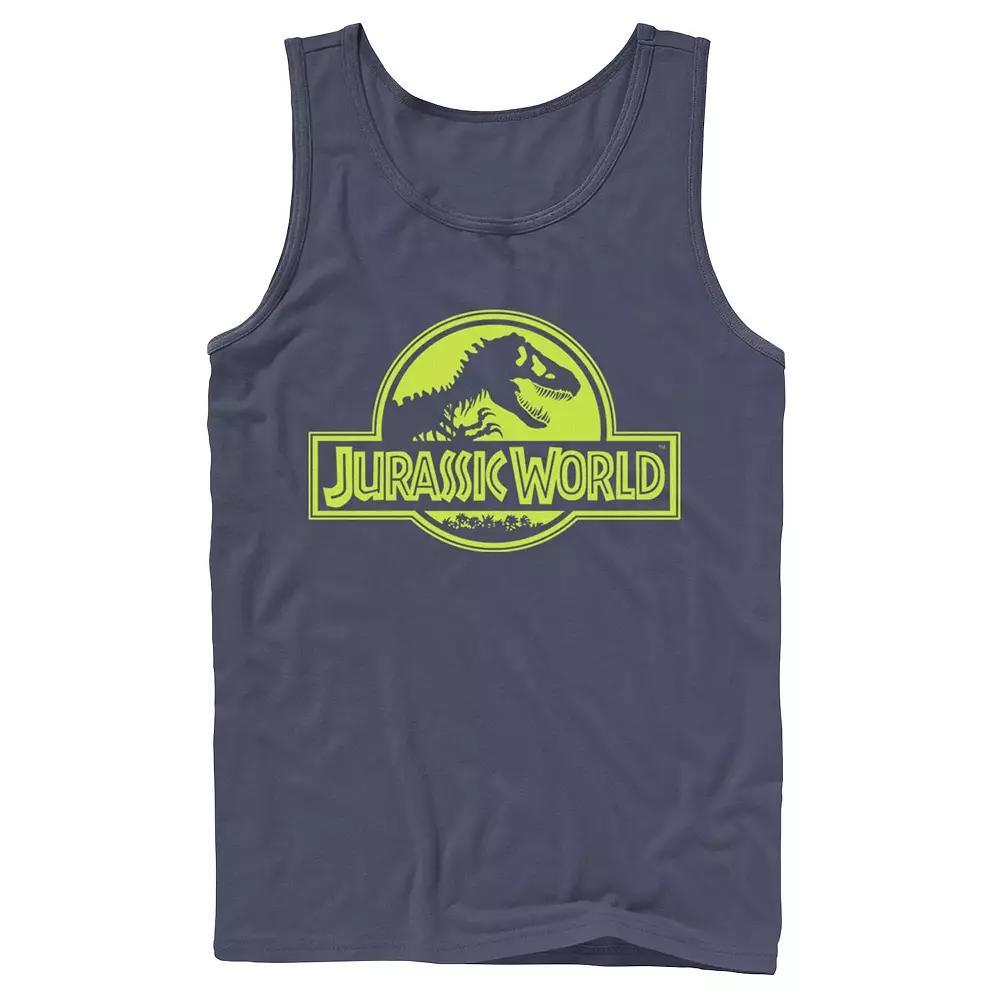 Men's Jurassic World Neon Logo Tank Top, Size: XL, Black Product Image