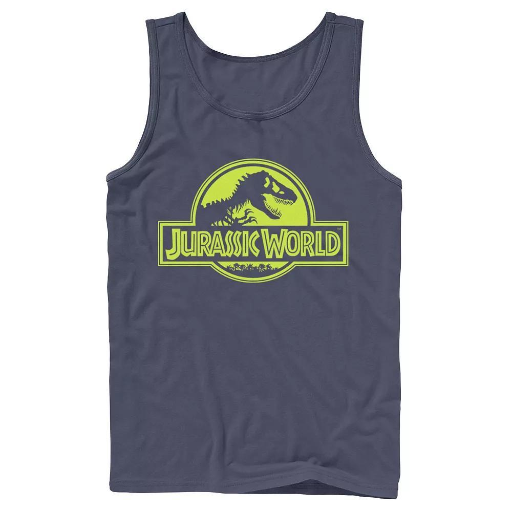 Men's Jurassic World Neon Logo Tank Top, Size: XL, Black Product Image