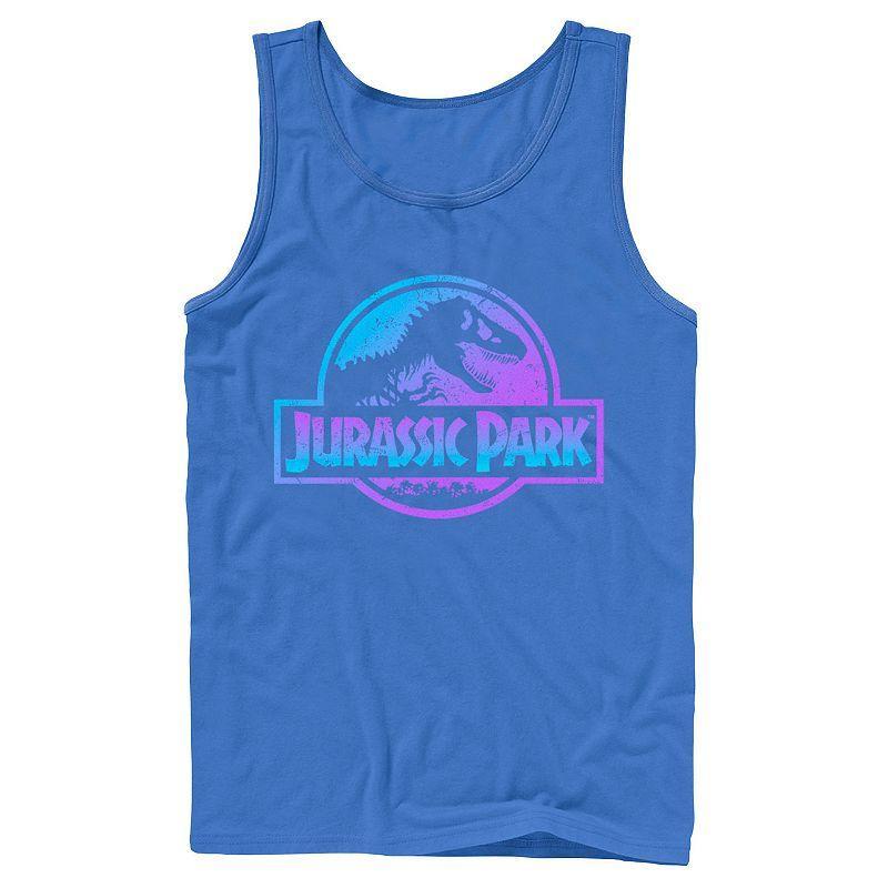 Men's Jurassic Park Blue & Purple Fossil Logo Tank Top, Size: Small Product Image
