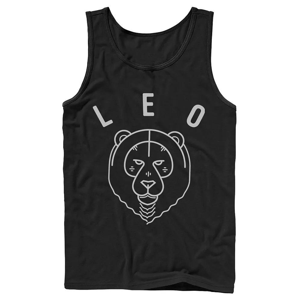 Men's Leo Yellow Ink Sketch Tank Top, Size: XL, Black Product Image