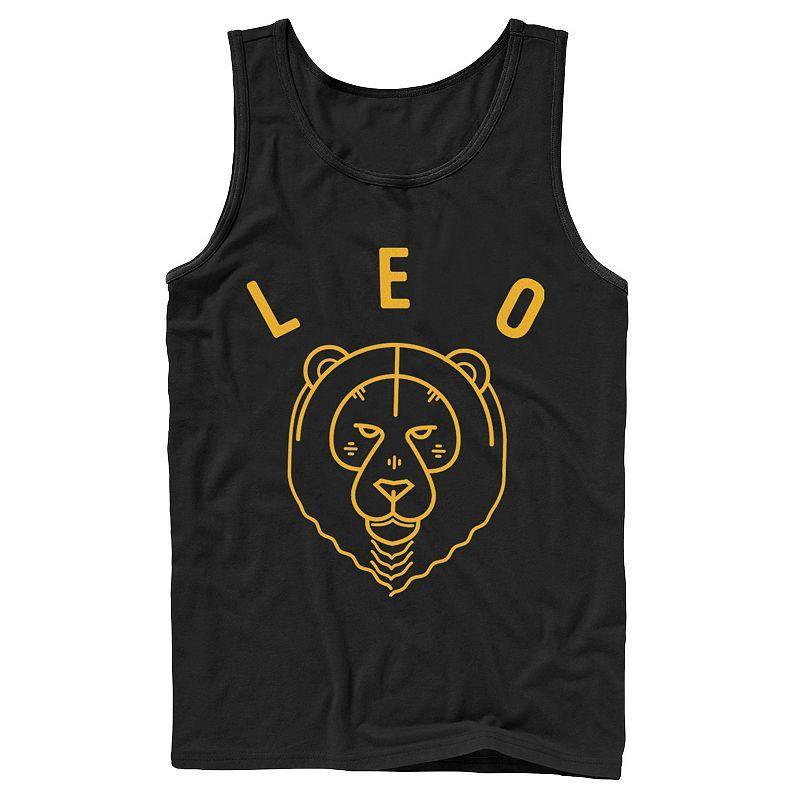 Men's Leo Yellow Ink Sketch Tank Top, Size: XL, Black Product Image