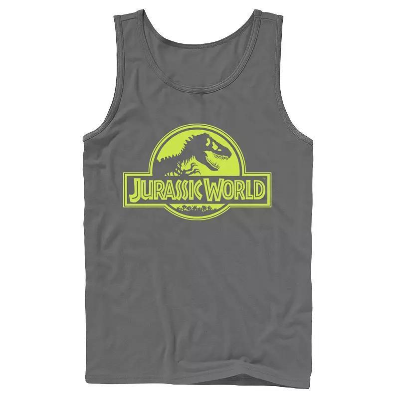 Men's Jurassic World Neon Logo Tank Top, Size: XL, Black Product Image