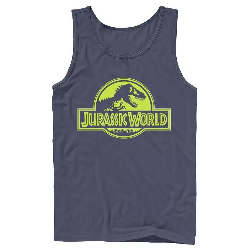 Men's Jurassic World Neon Logo Tank Top, Size: XL, Black Product Image