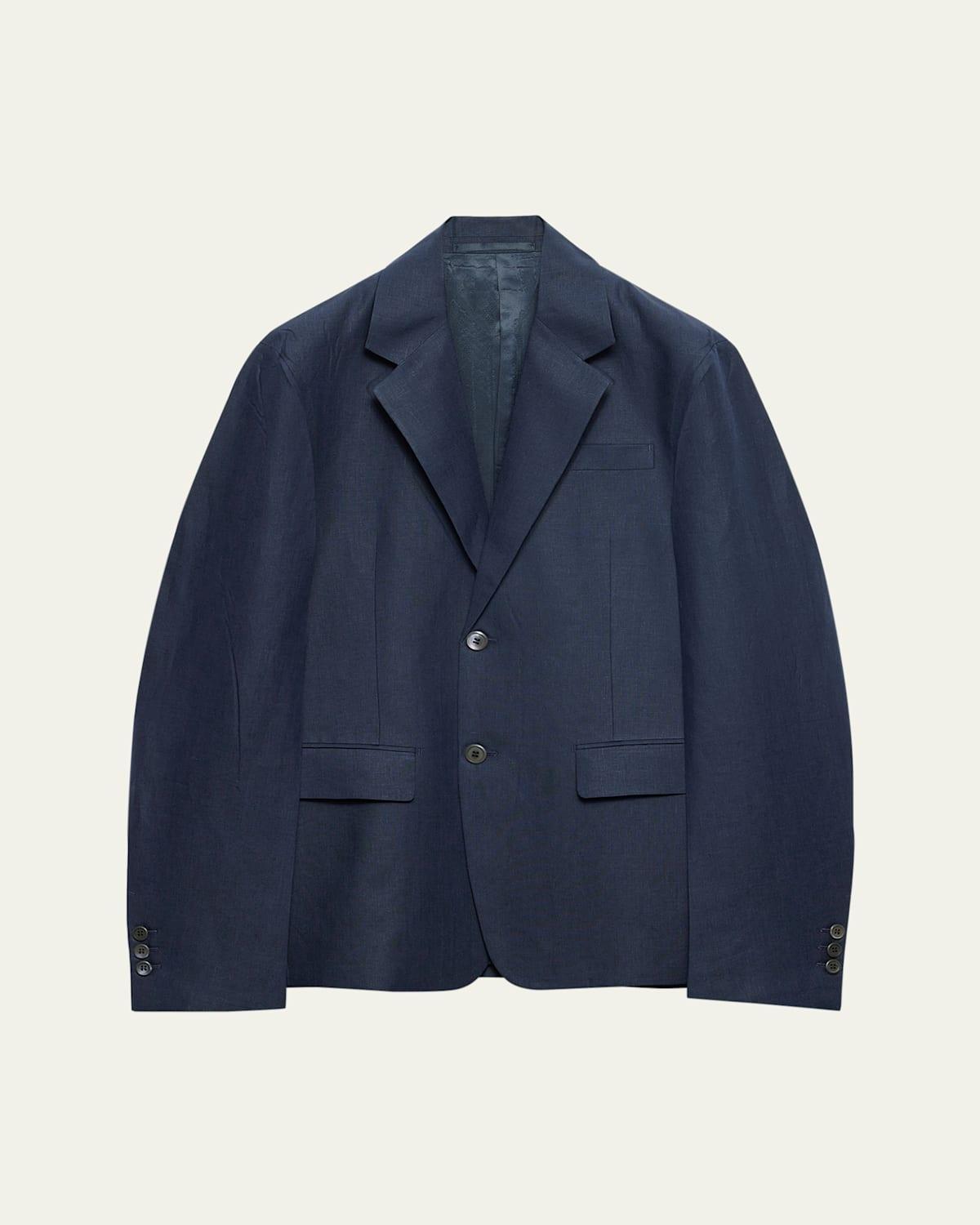 Mens Linen Single-Breasted Blazer Product Image