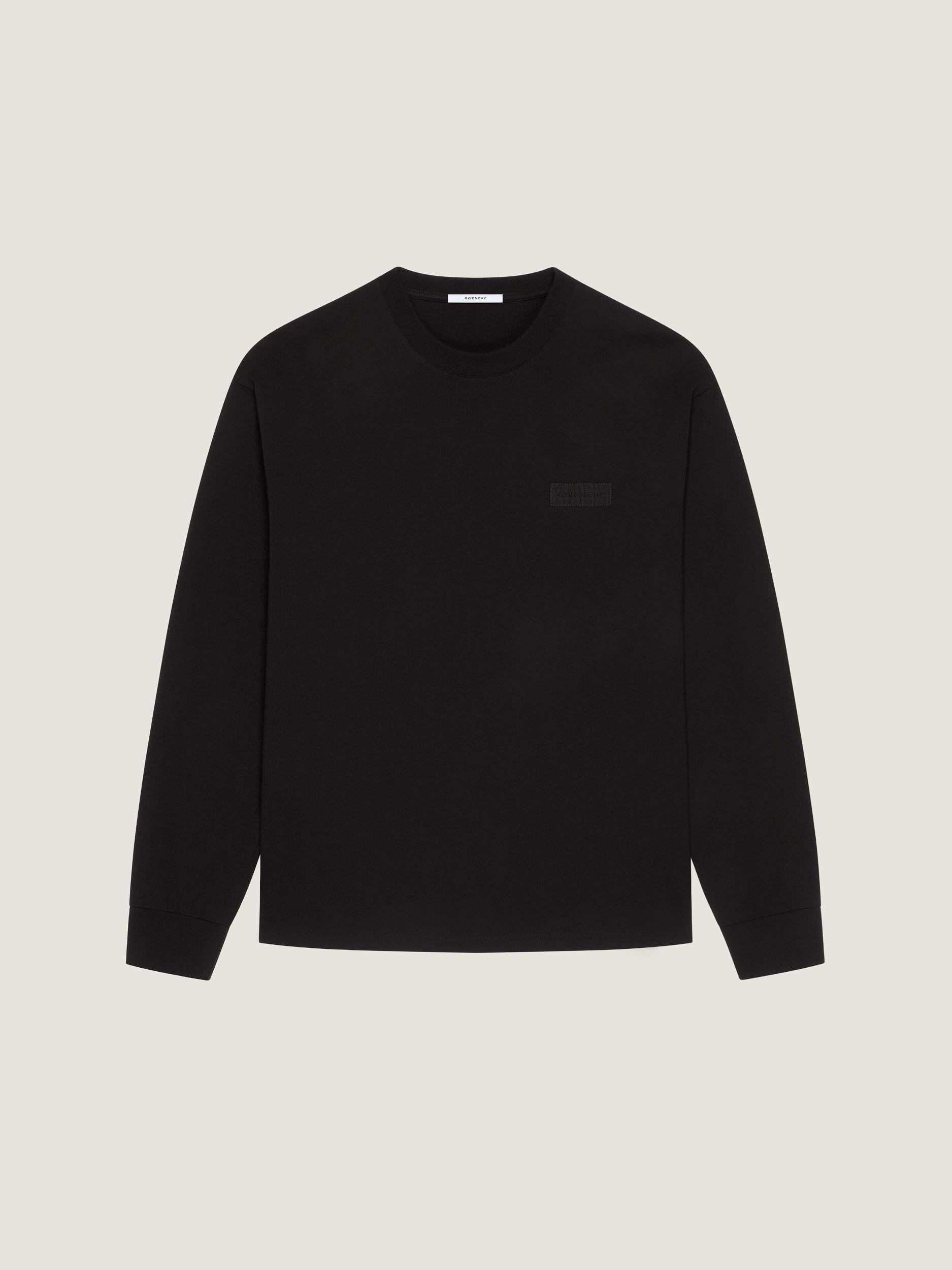 Long sleeve t-shirt in cotton with GIVENCHY patch Product Image