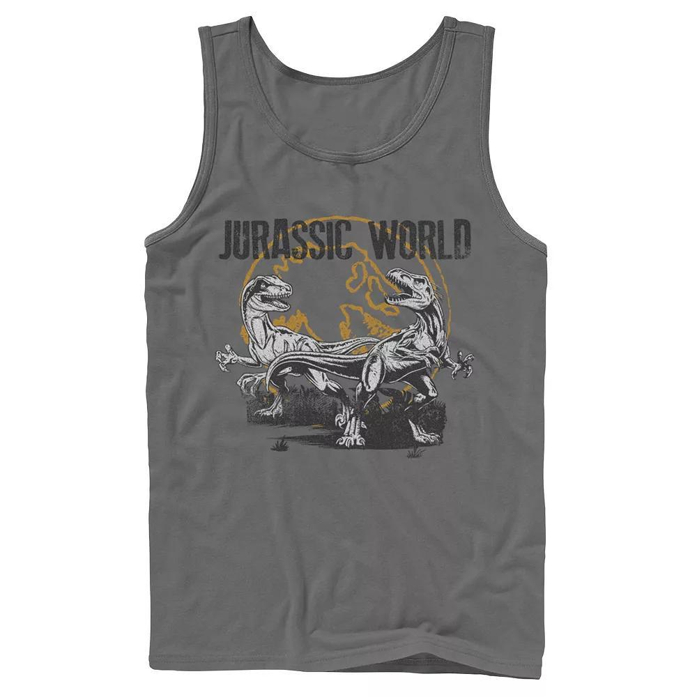Men's Jurassic World Distressed Raptor Battle Tank Top, Size: XL, Grey Product Image