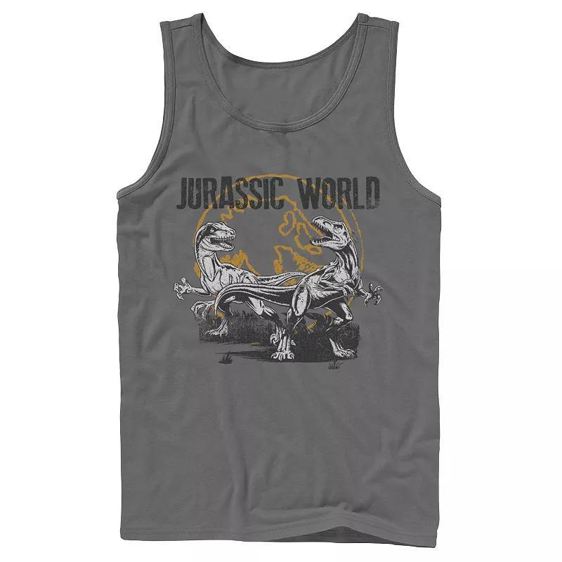 Men's Jurassic World Distressed Raptor Battle Tank Top, Size: XL, Grey Product Image