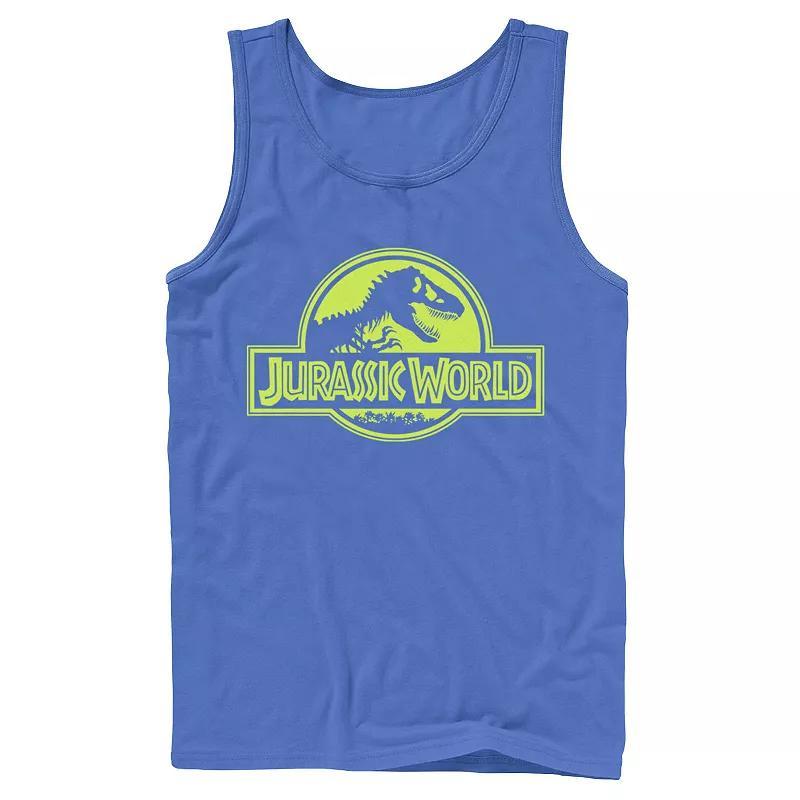 Men's Jurassic World Neon Logo Tank Top, Size: XL, Black Product Image