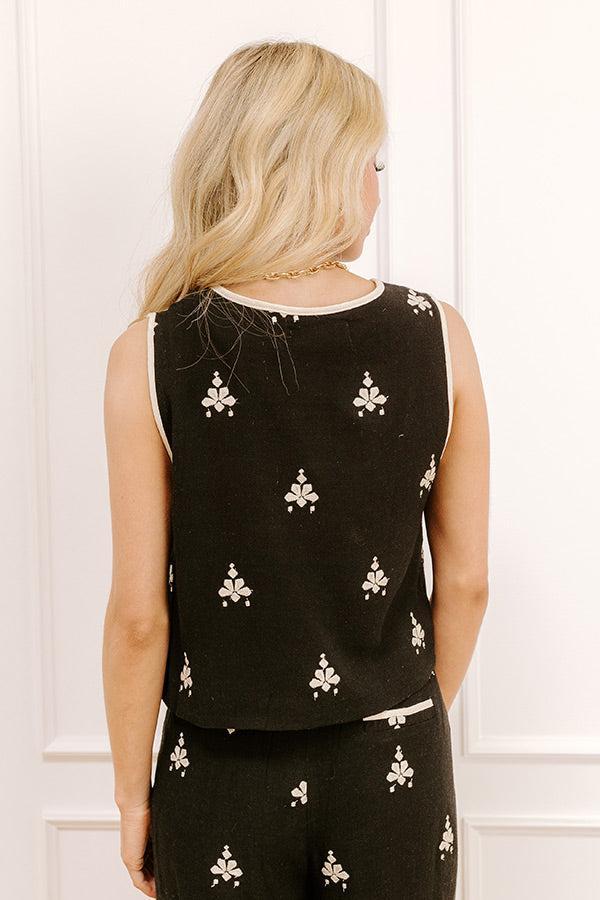 Vacay Vibes Embroidered Vest Top Product Image