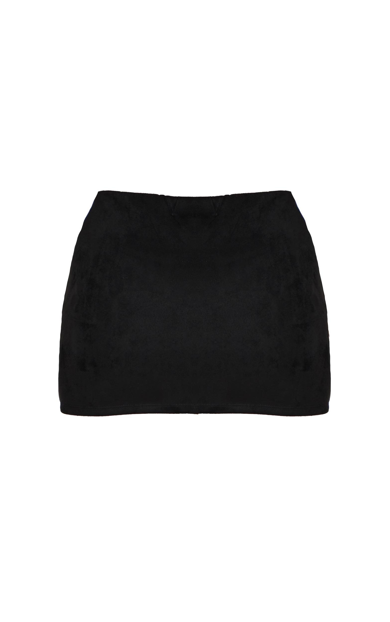 Black Faux Suede Micro Mini Skirt Product Image