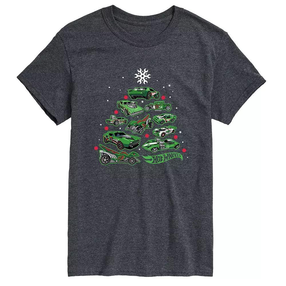 Mens Hot Wheels Car Christmas Tree Tee Product Image