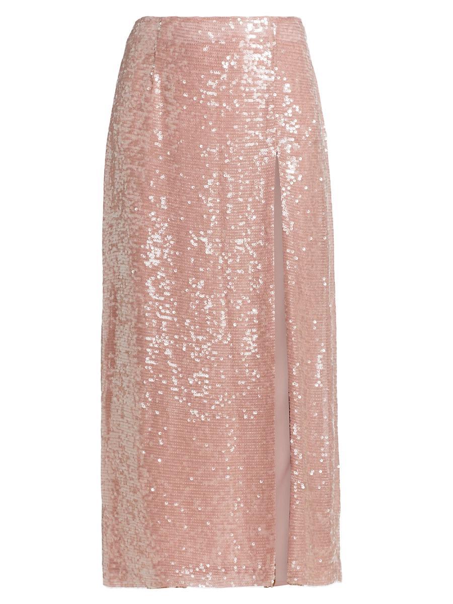 Womens Sequined High-Slit Maxi-Skirt Product Image