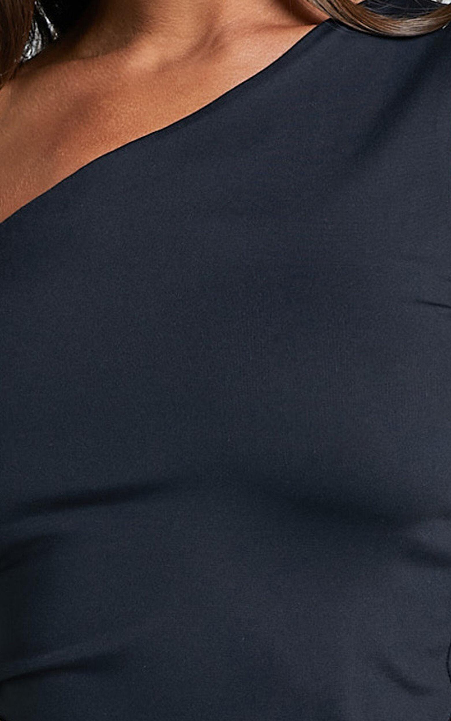 Karel Top - One Shoulder Sleeveless Top in Black Product Image