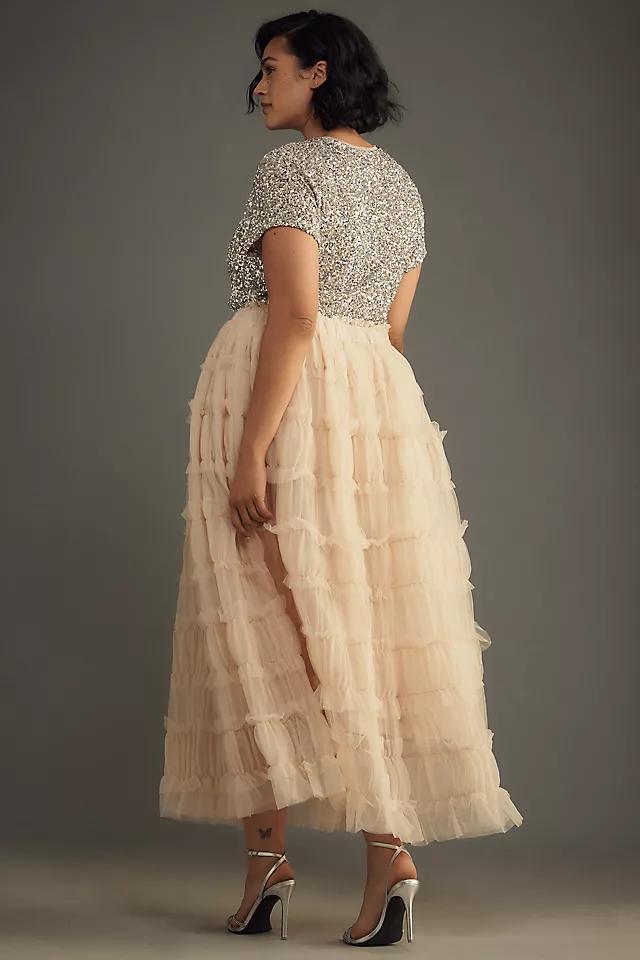 By Anthropologie Shirred Tulle Maxi Skirt Product Image