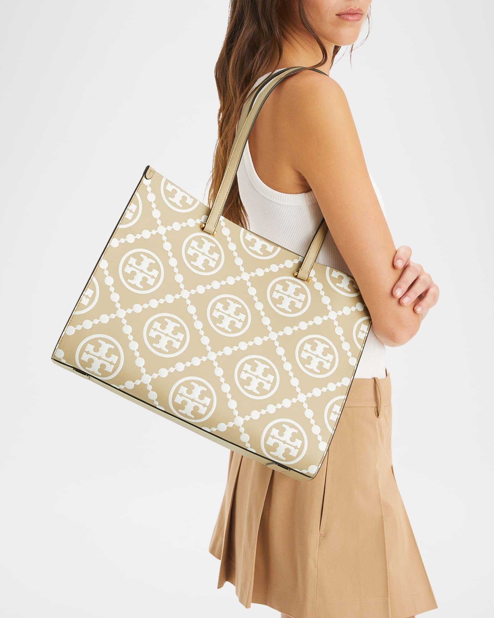 T Monogram Embossed Leather Tote Bag Product Image