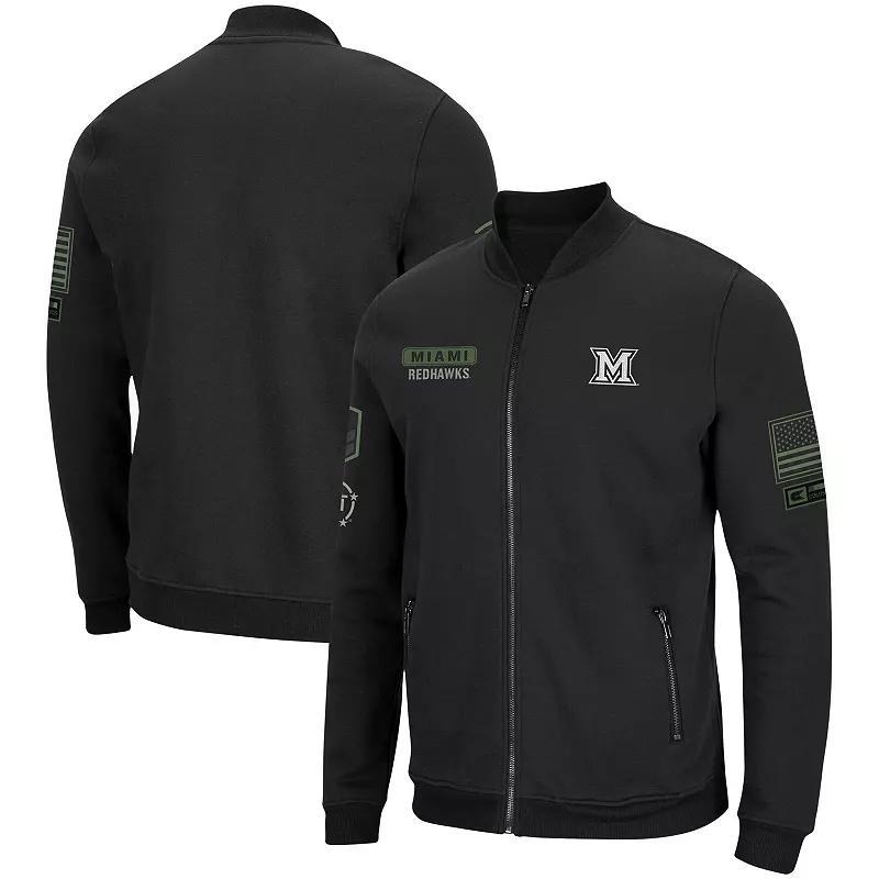 Men's Colosseum Black Wichita State Shockers OHT Military Appreciation High-Speed Bomber Full-Zip Jacket, Size: XL, Wst Black Product Image